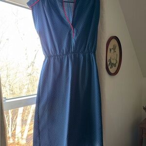 Elegant Blue Polka Dot Dress